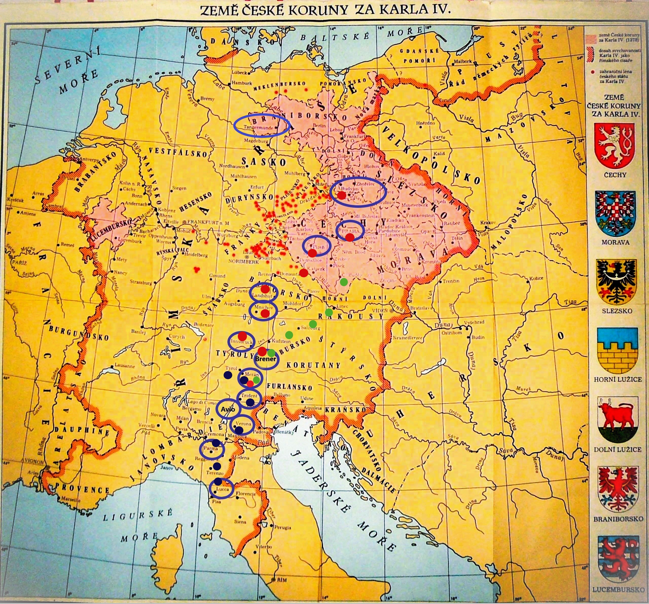7 mapa ávrat do Čech