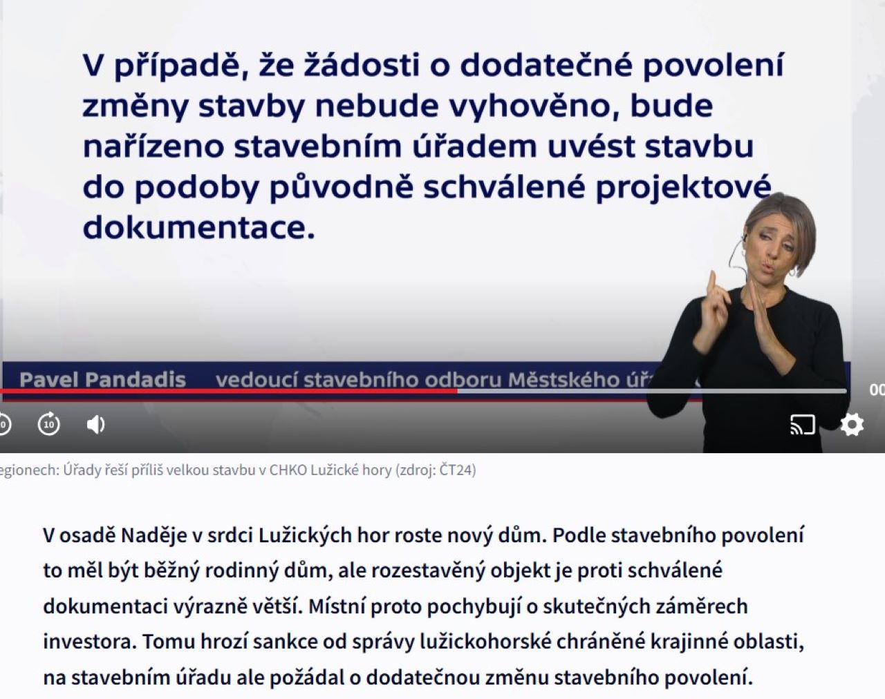 8a stanovisko stavebního úřadu