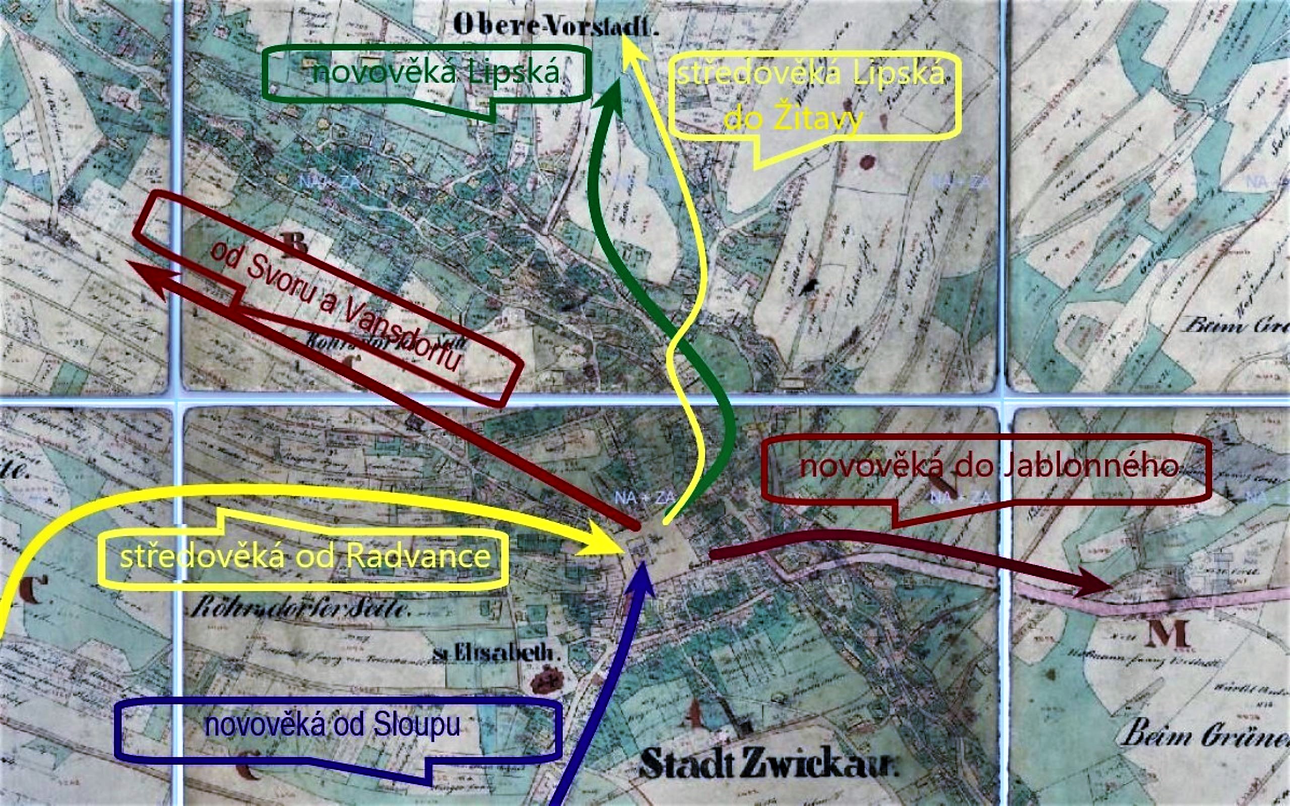 28 křižovatka Cvikov 1846 
